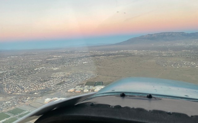 Over Albuquerque’s West Side, a training destination from KFMN.