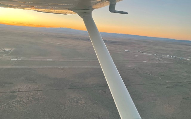 Sunset off the strut at Double Eagle Airport.