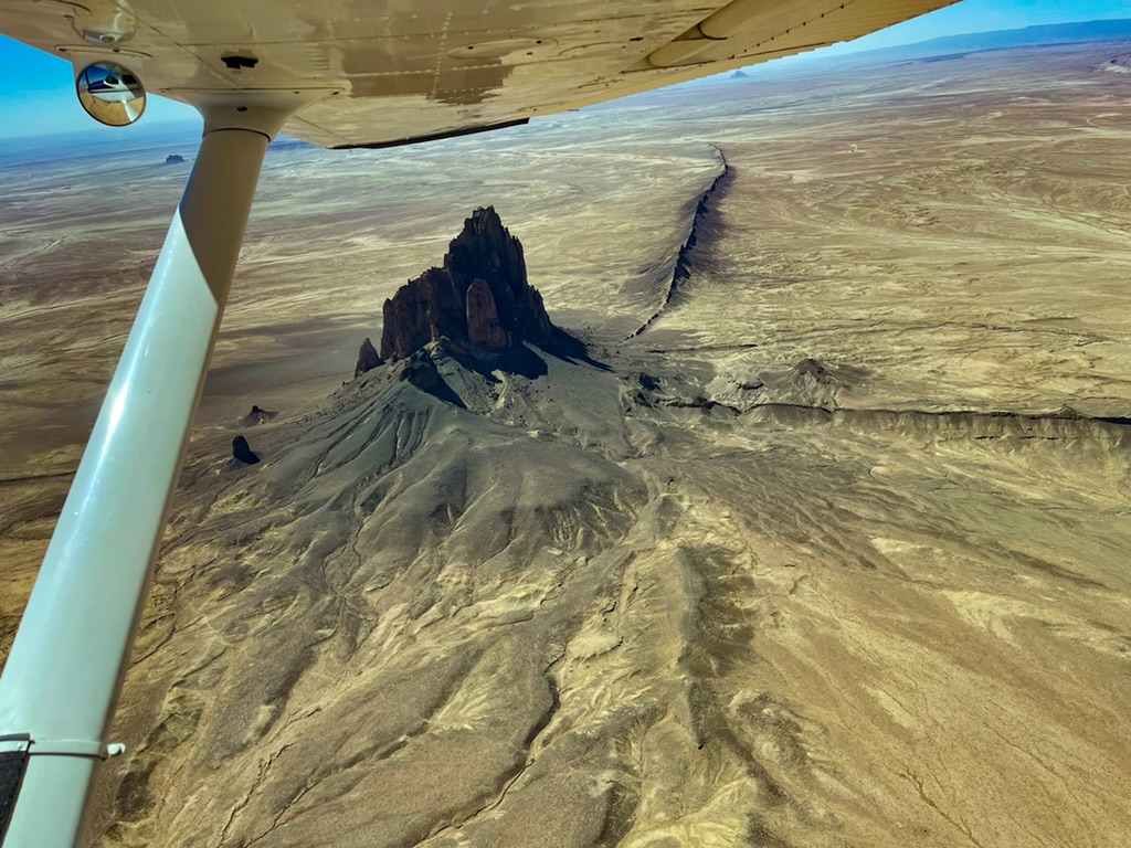 Shiprock, New Mexico, from a Cessna 172.
