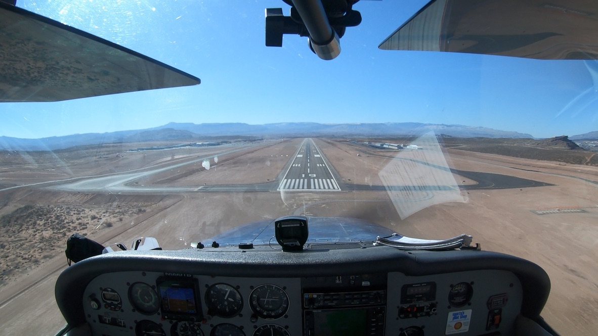 Short final to runway 19, Saint George, Utah.