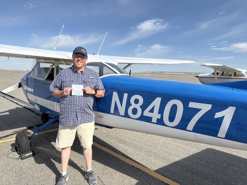 Russell after Private Pilot checkride and Complex endorsement